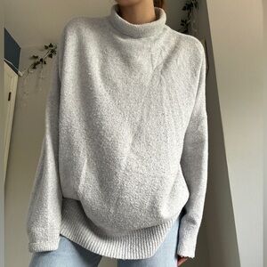 Abercrombie & Fitch Grey Oversized Turtleneck Sweater